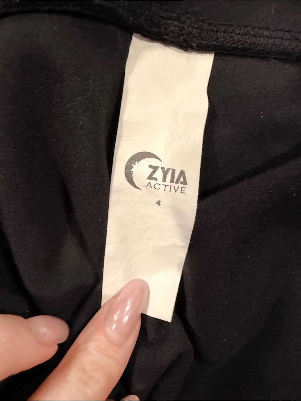 ZYIA Black Performance Leggings with Curved Stitch Detail - Picture 6 of 7